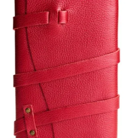 PORTLAND LEATHER WRAP NOTEBOOK IN BURGUNDY - Picture 1 of 3